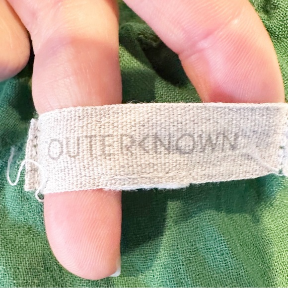 Outerknown Kelly Green Halter Maxi Dress Size L Open Back Casual Summer Boho - Picture 7 of 9